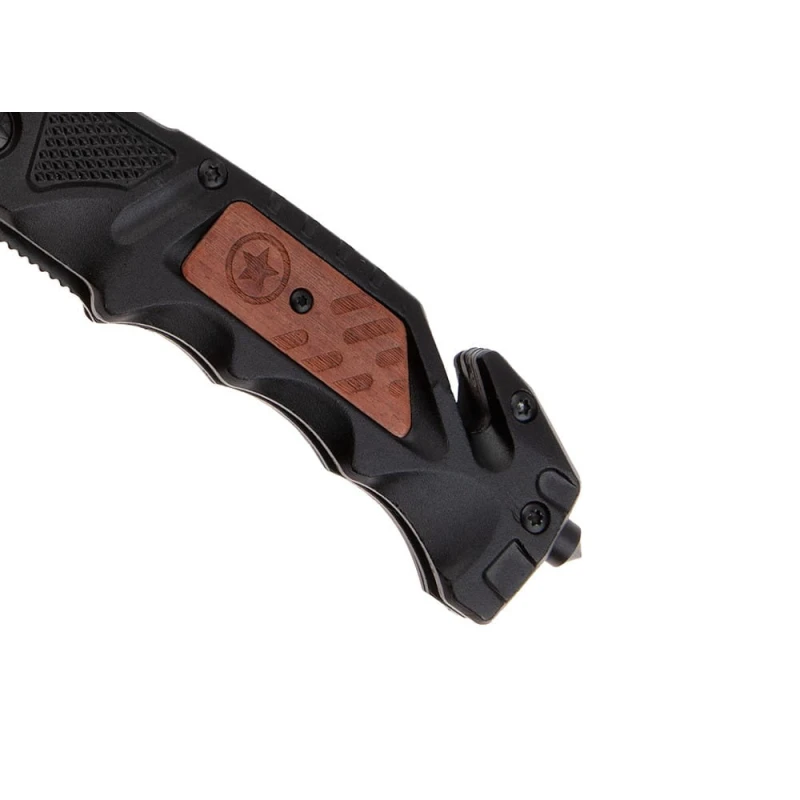 Nóż Ratowniczy sprężynowy BSH Adventure stal nierdzewna 420 