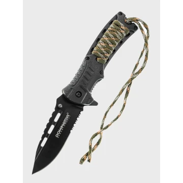 Nóż składany  Bushcraft 4w1 Dominator krzesiwo, linka