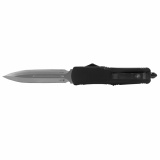 Nóż sprężynowy OTF Large Black Rubber Dagger Silver Templar Knife 