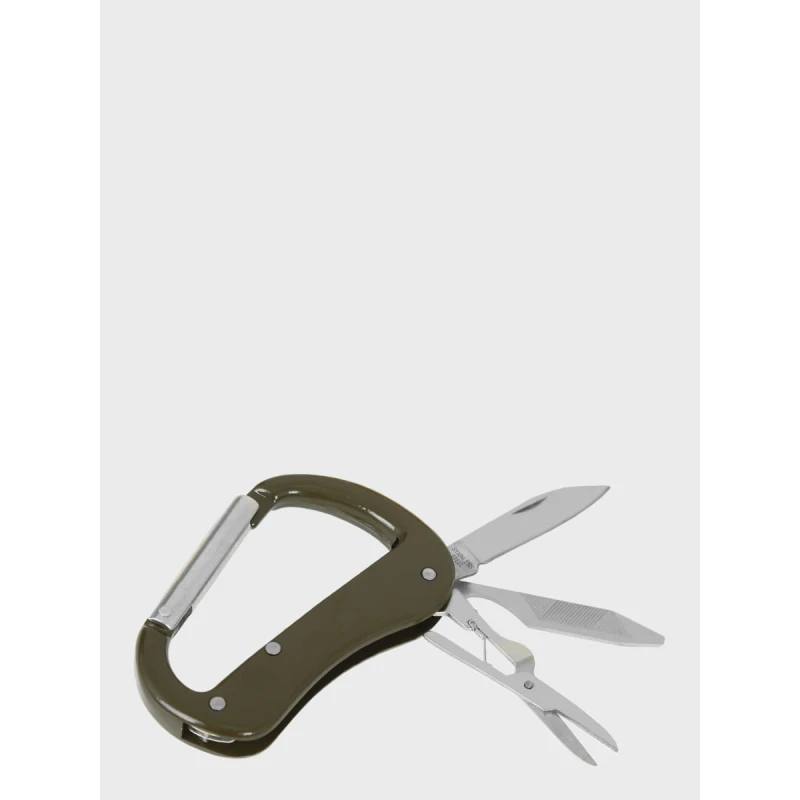 Zestaw Nóż survivalowy oliwkowy, scyzoryk, latarka, karabińczyk MFH 45451B, wyprzedaż