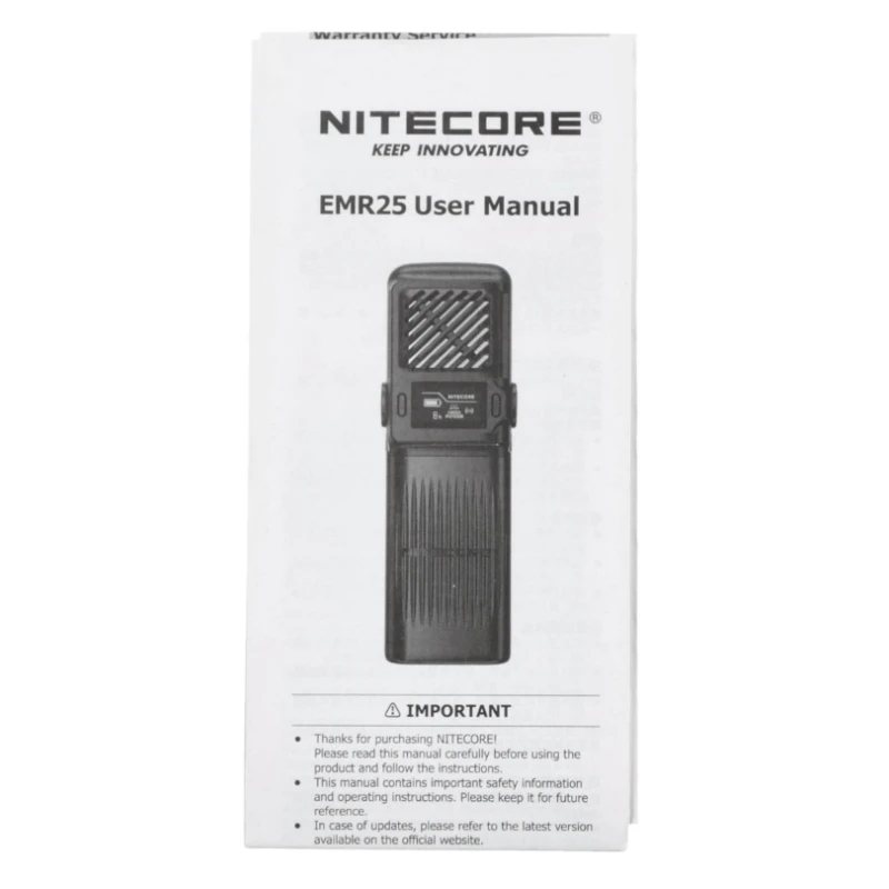 Odstraszacz komarów, owadów Nitecore EMR25 Fumigator czarny do 12h, 5 metrów USB-C Powerbank, etui