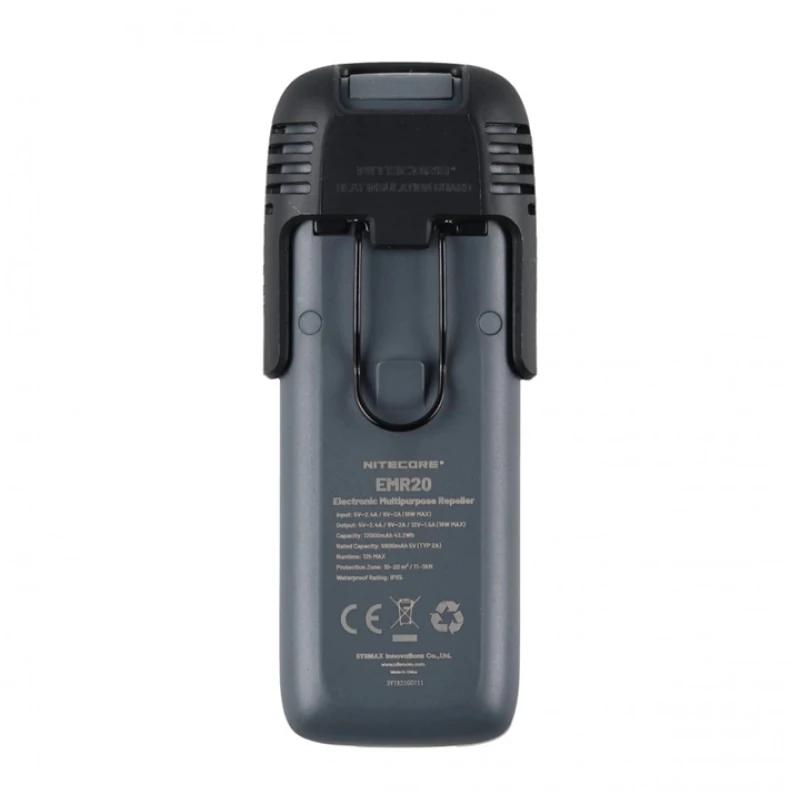 Odstraszacz komarów, owadów Nitecore EMR20 Fumigator czarny do 12h, 5 metrów USB-C Powerbank