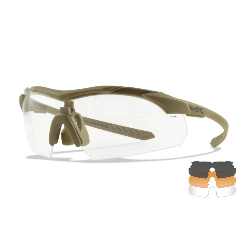 Okulary balistyczne Wiley WX Vapor Comm 2.5 Set 3in1 Matte Tan 3562 wymienne szybki 