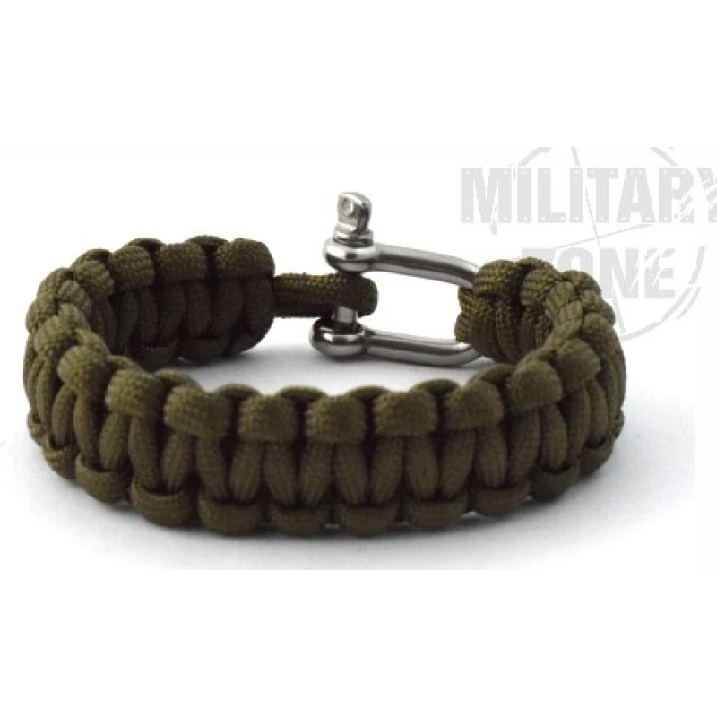 Bransoletka PARACORD metalowa sprzączka oliwkowy 15mm, wyprzedaż