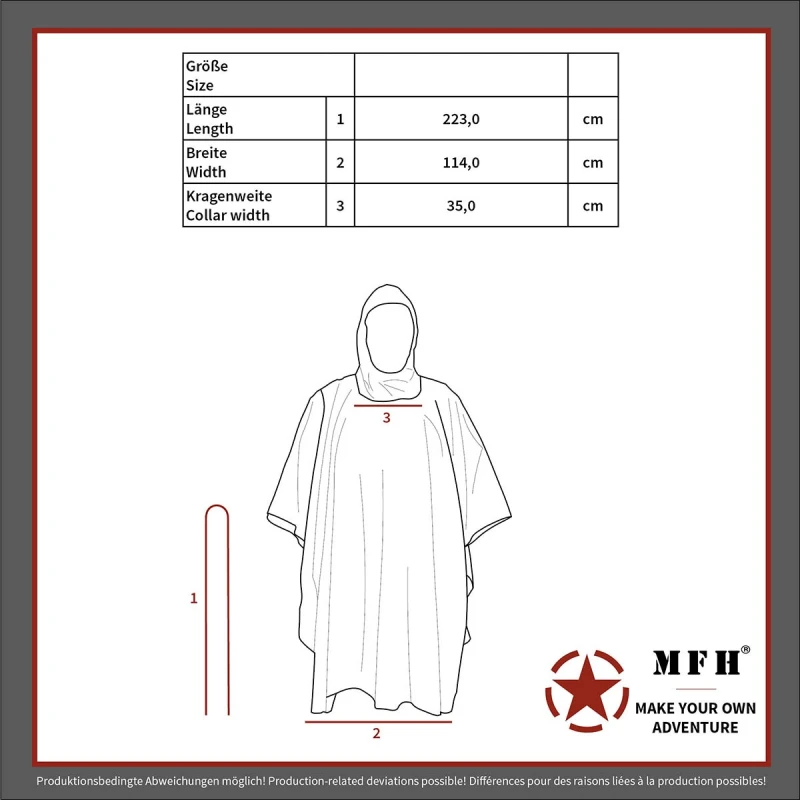 Peleryna poncho Rip-Stop oliv MFH 08524B