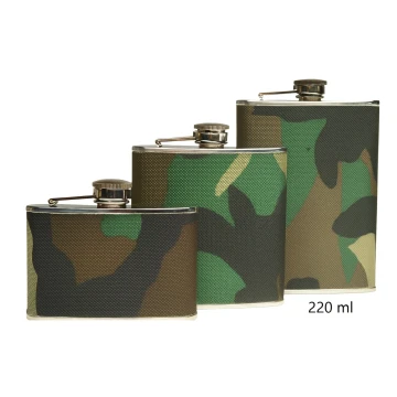 Piersiówka ze stali nierdzewnej poj. 220ml, kamuflaż woodland