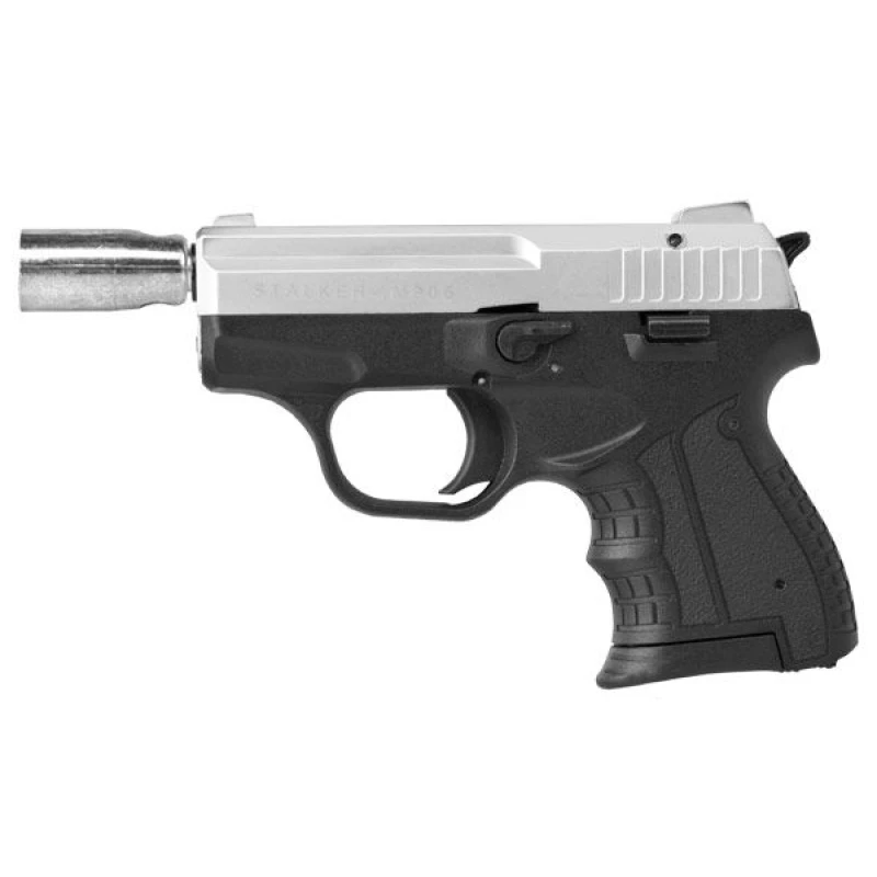Pistolet hukowy alarmowo sygnałowy STALKER M906 BAS chrom mat kal. .22 Long Blank do 6 mm 