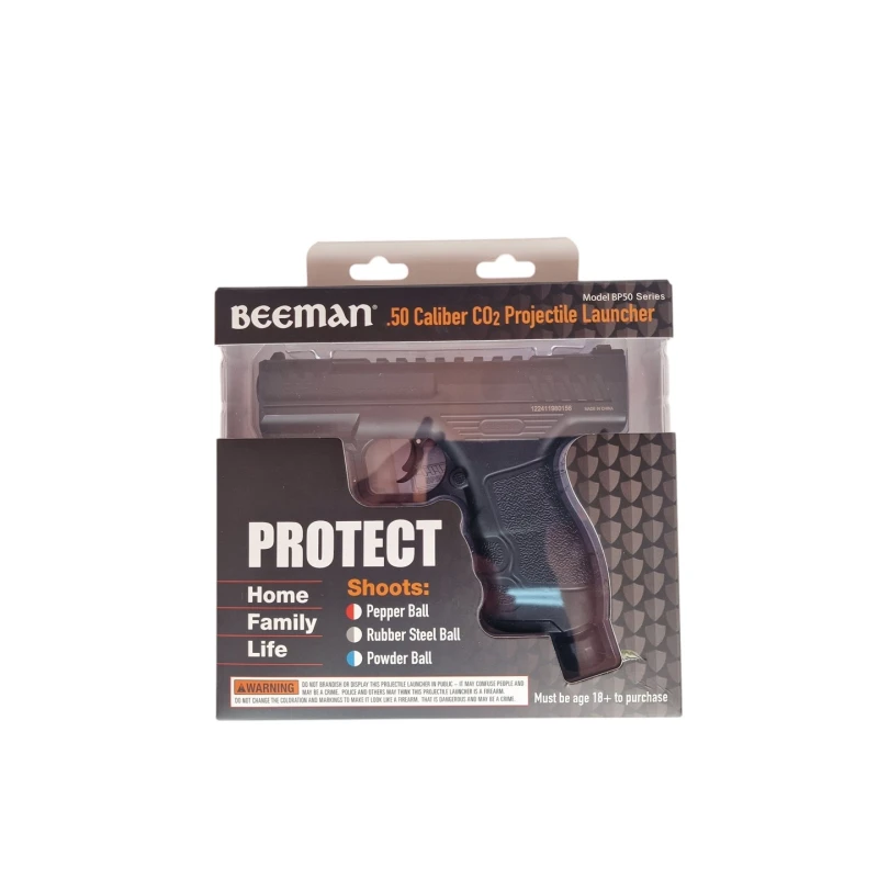 Pistolet na kule gumowe i pieprzowe BEEMAN Protect BP50 Combo kal.50, 8-strzałowy CO2-12g BP50C