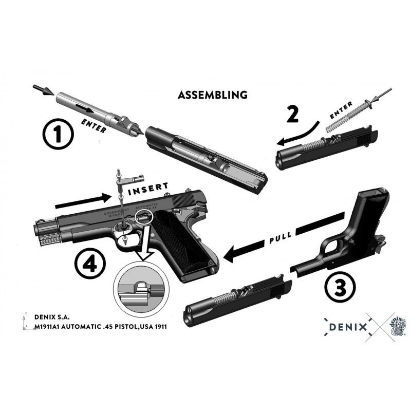 Pistolet rozbieralny M1911A1 USA 1911 Denix replika dekoracyjna
