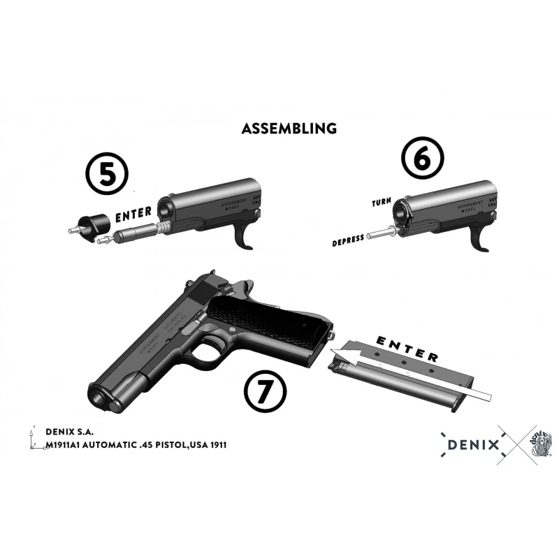 Pistolet rozbieralny M1911A1 USA 1911 Denix replika dekoracyjna