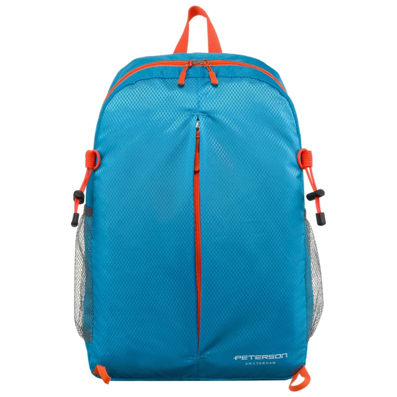 Plecak Peterson niebieski mały, turystyczny, składany w woreczku
