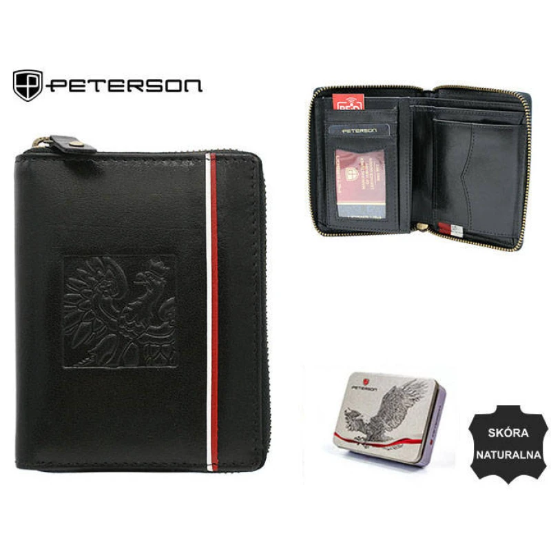 Portfel skórzany patriotyczny RFID Peterson 340P-02 Godło