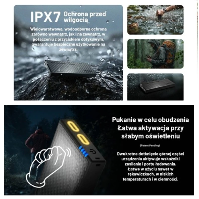 Power Bank Nitecore NB10000 GEN4 QC 3.0, 10000 mAh 2xUSB-C 22.5W szybkie ładowanie