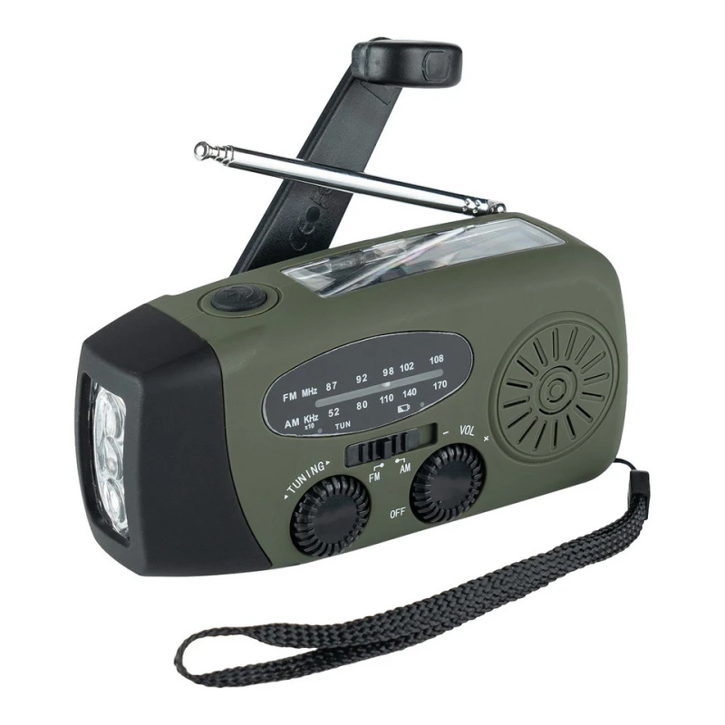 Radio survivalowe na korbkę, solarne, powerbank Crank Fosco FM/AM