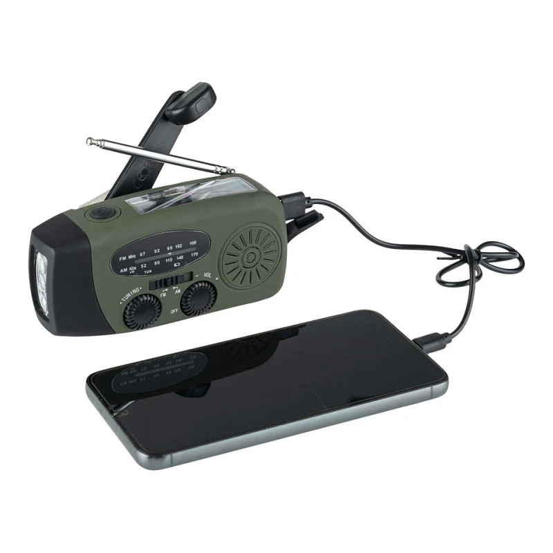 Radio survivalowe na korbkę, solarne, powerbank Crank Fosco FM/AM