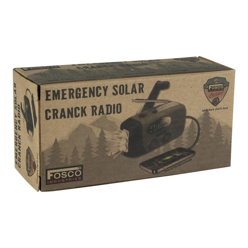 Radio survivalowe na korbkę, solarne, powerbank Crank Fosco FM/AM