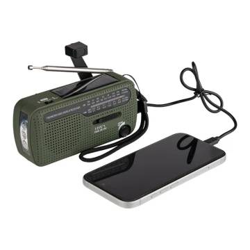 Radio survivalowe solarne, korbka, powerbank Fosco - SW1/SW2/FM/AM