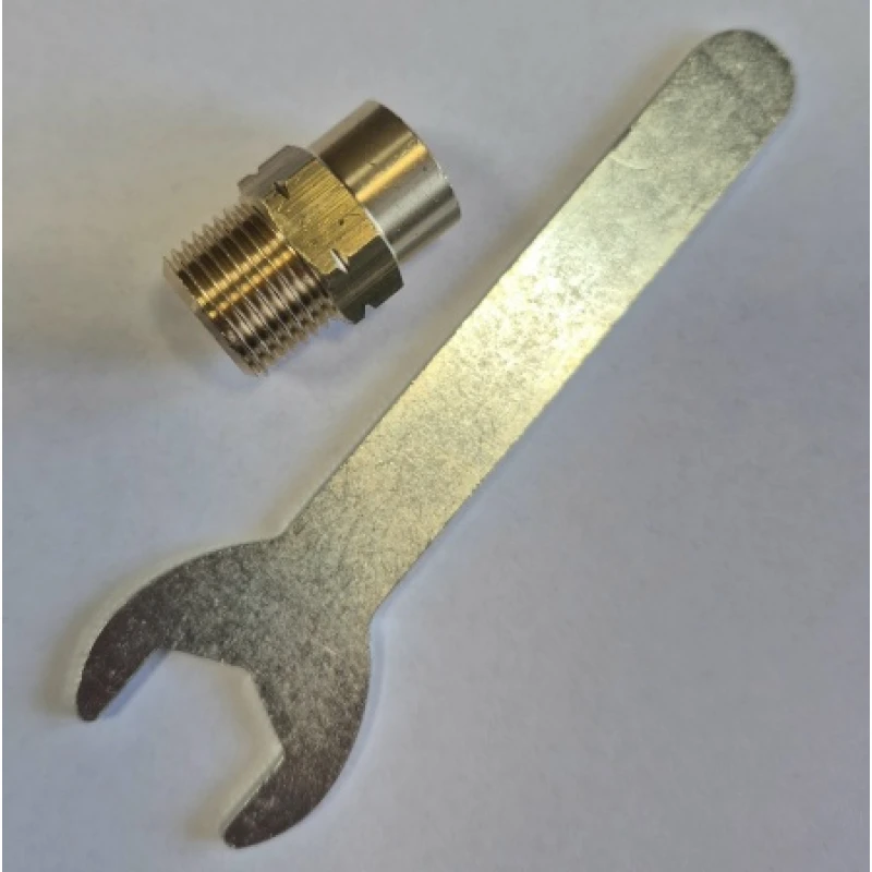 Redukcja kartusza 7/16 na gwint zewnętrzny 3/8 lewy + klucz 17 mm