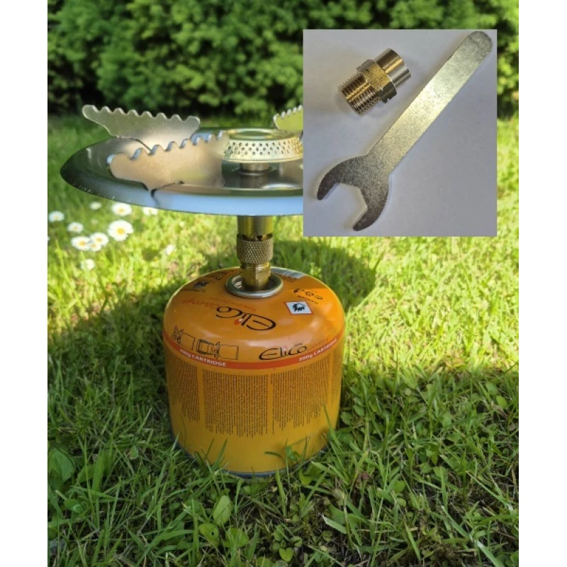 Redukcja kartusza 7/16 na gwint zewnętrzny 3/8 lewy + klucz 17 mm