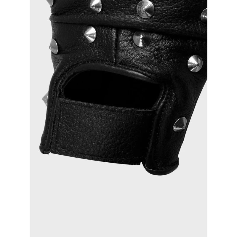 Rękawiczki bez palców skórzane z ćwiekami czarne Mil-Tec 12518002