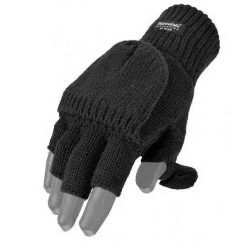 Rękawiczki zimowe ściągane palce, czarne Mil-Tec 12545002