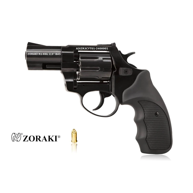 Rewolwer alarmowy hukowy ZORAKI R1-K-6L BAS 2,5" kal. .22 long, czarny