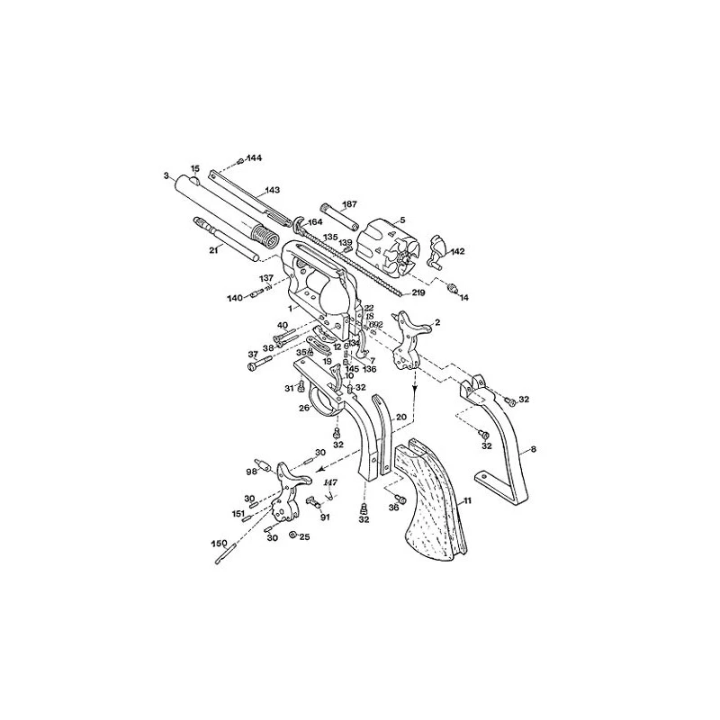 Rewolwer czarnoprochowy Uberti Cattleman 1873 7,5" kal.44 stalowy 0599