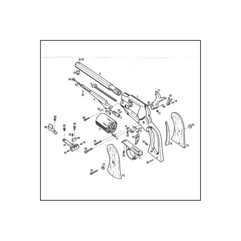 Rewolwer Pietta 1858 Remington Steel RGA44 kal. .44 stalowa rama