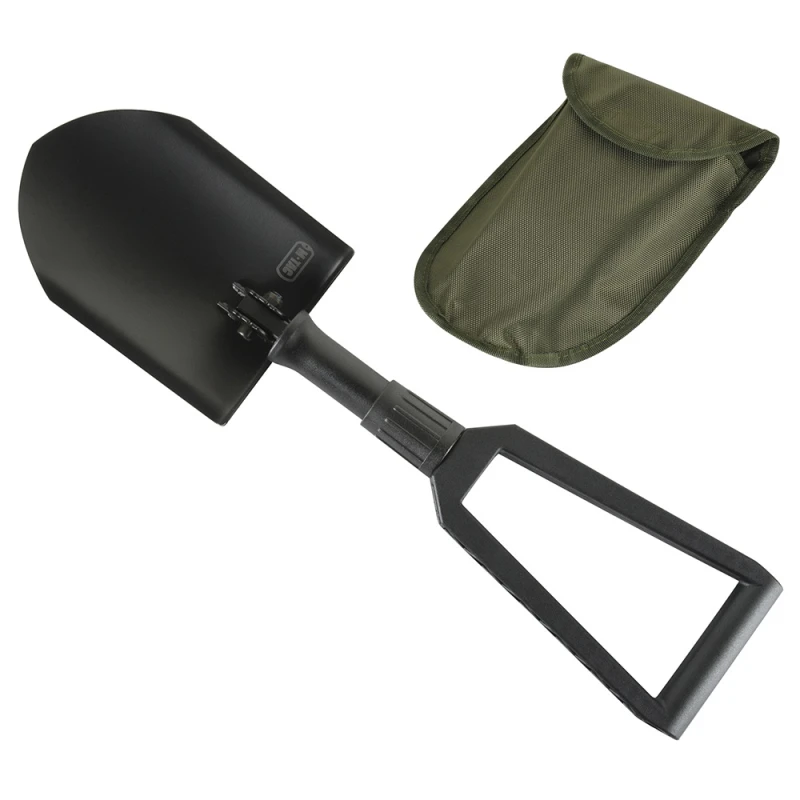 Saperka składana M-Tac czarna z zielonym pokrowcem, stal + tworzywo