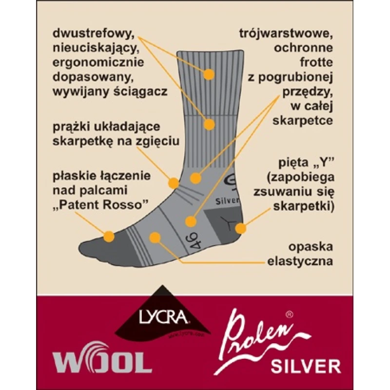 Skarpety JJW INMOVE® Trekking Silverwool wełna merynos - czarne