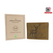 Skórzany portfel myśliwski brązowy - Jeleń JE01 / RFID 