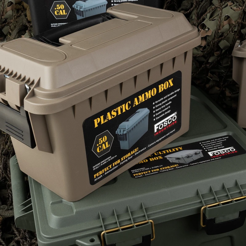 Skrzynka na amunicję Pojemnik na Sprzęt Fosco .50 Cal dark earth tworzywo sztuczne