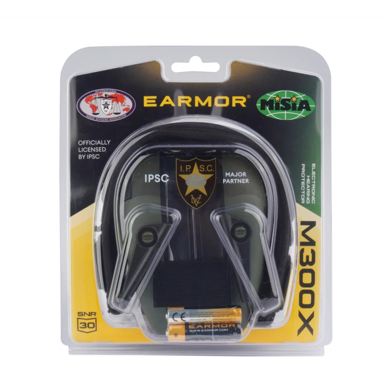 Słuchawki aktywne ochronniki słuchu Earmor M300X Licencja IPSC Foliage Green 