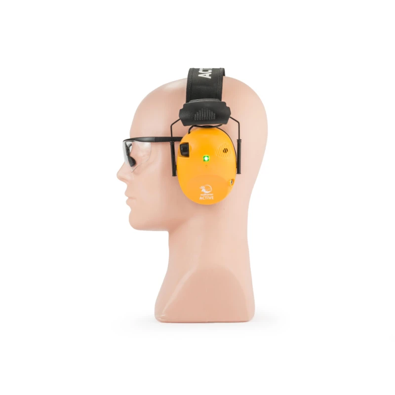 Słuchawki aktywne RealHunter ACTiVE Pro orange i okulary