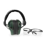 Słuchawki aktywne RealHunter ACTiVE Pro zielone i okulary