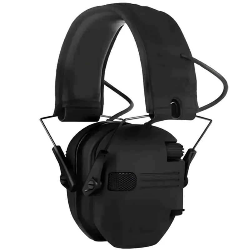 Słuchawki aktywne strzeleckie taktyczne czarne, nauszniki ochronniki słuchu przeciwszumowe