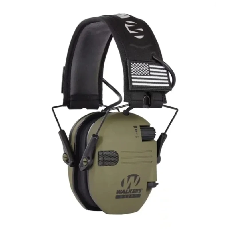 Słuchawki aktywne strzeleckie taktyczne czarne, nauszniki ochronniki słuchu przeciwszumowe