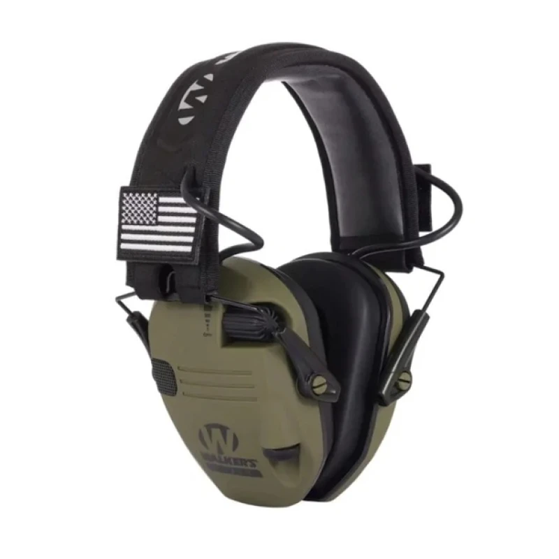 Słuchawki aktywne strzeleckie taktyczne czarne, nauszniki ochronniki słuchu przeciwszumowe