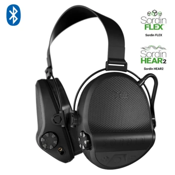 Słuchawki Sordin Supreme X2 BT aktywne, nakarkowe, czarne slim, wkładki piankowe  302004-20P