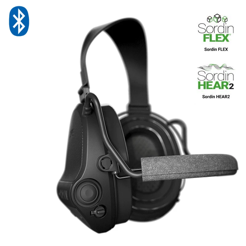 Słuchawki Sordin Supreme X2 BT aktywne, nakarkowe, czarne slim, wkładki piankowe  302004-20P