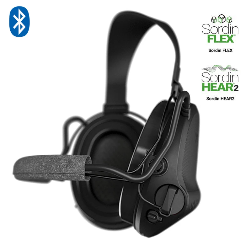 Słuchawki Sordin Supreme X2 BT aktywne, nakarkowe, czarne slim, wkładki piankowe  302004-20P