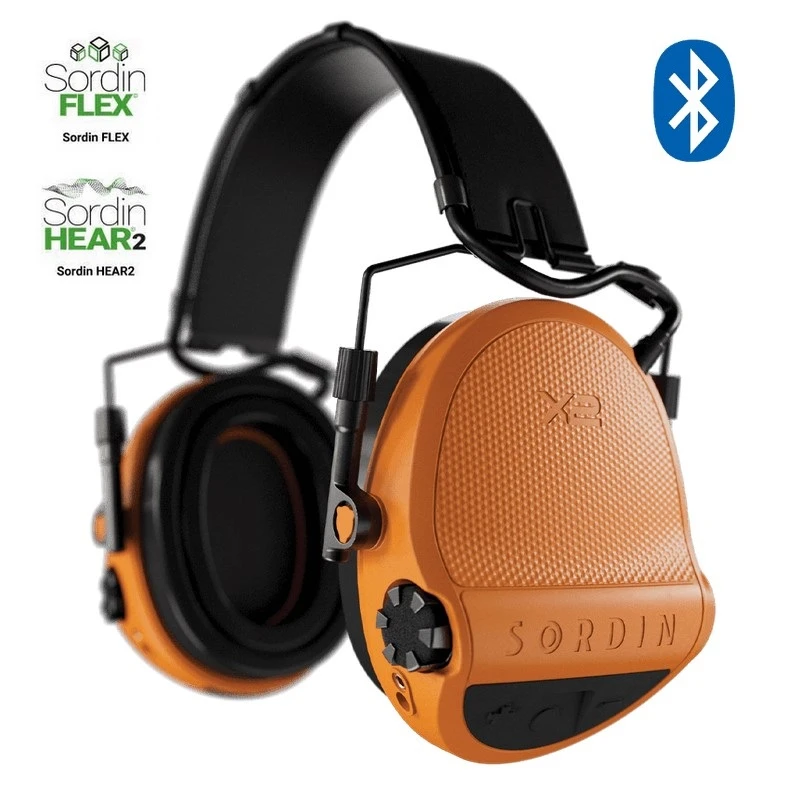 Słuchawki Sordin Supreme X2 BTaktywne, nagłowne, skórzana opaska, pomarańczowe slim, wkładki żelowe 302007-10G