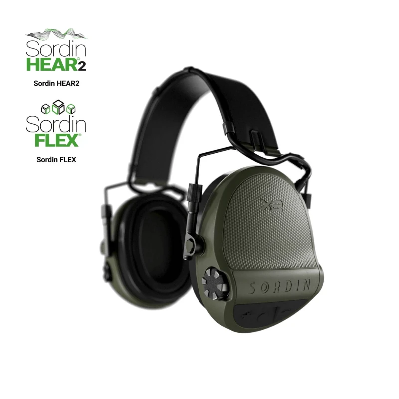 Słuchawki Sordin Supreme X2, nagłowne slim, wkładki żelowe, zielone 301006-10G