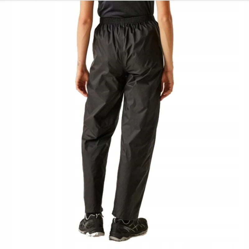 Spodnie damskie Regatta Pack It Overtrousers czarne, wodoodporne, ultralekkie