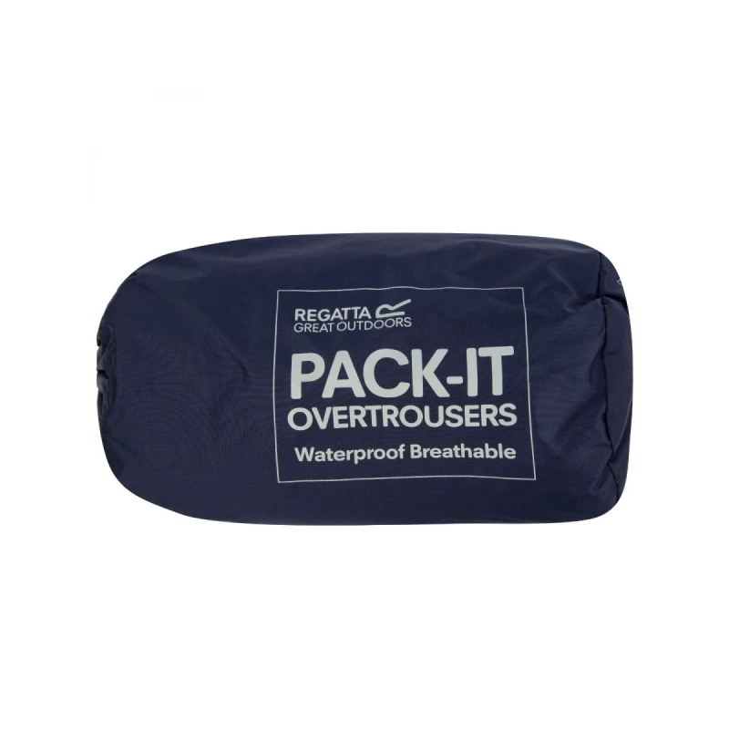 Spodnie damskie Regatta Pack It Overtrousers czarne, wodoodporne, ultralekkie