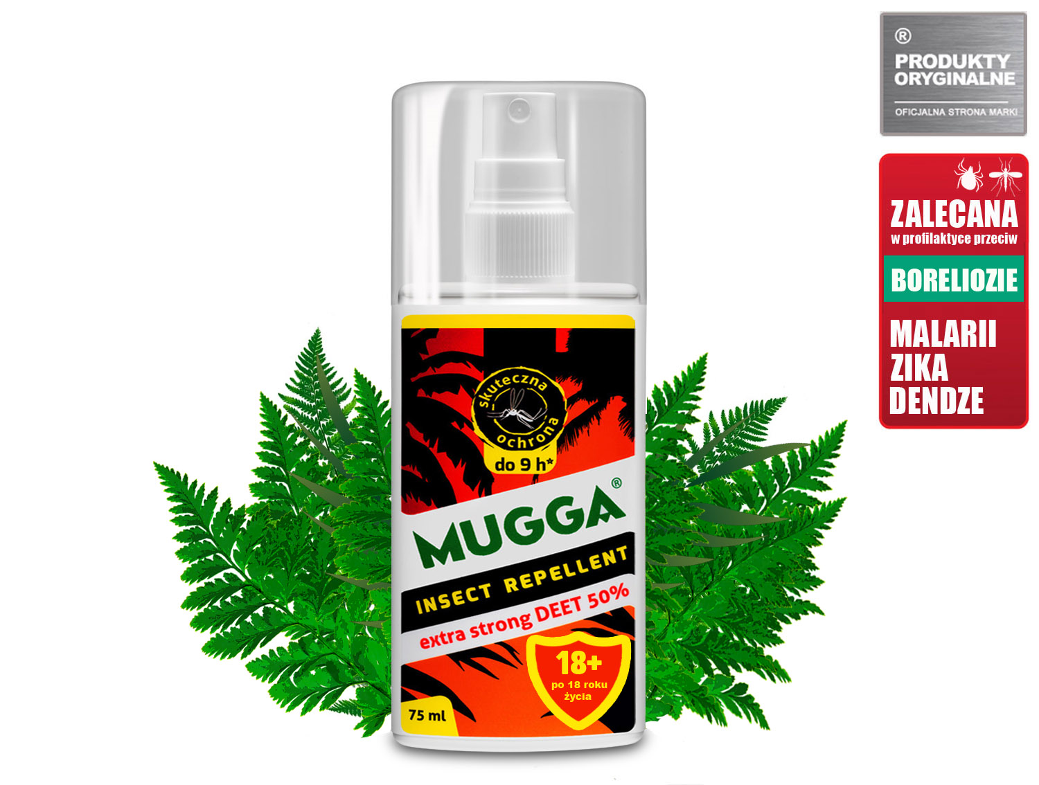 Środek na komary, owady, kleszcze Mugga spray 75 ml (DEET 50%)