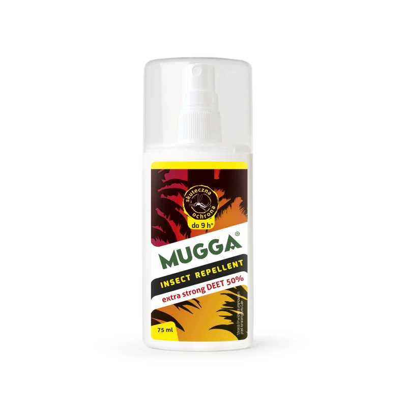 Środek na komary, owady, kleszcze - repelent Mugga spray 75 ml (DEET 50%)