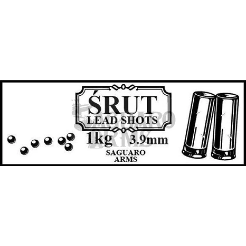 Śrut ołowiany 3,9 mm do broni gładkolufowej czarnoprochowej 1 kg 