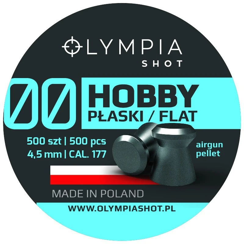 Śrut OLYMPIA SHOT Hobby płaski / flat 4,5mm 500 szt.