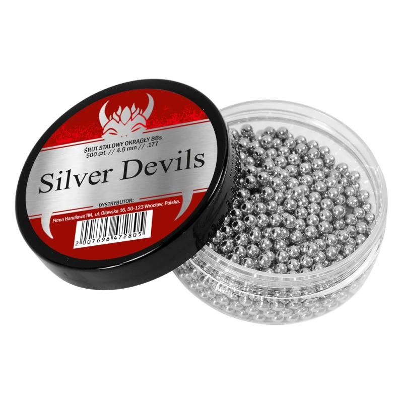 Śrut stalowy BB\'s Silver Devils 500 szt. kulki 4,46 mm 